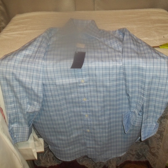 T.M.Lewin | Shirts | Tm Lewin Luxury Blue And White Plaid 34 Sleeve ...